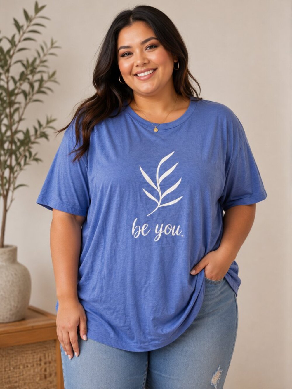 Canvas Bella+Canvas Women's 2XL Blue "Be You" Graphic T-Shirt Inspirational Shor